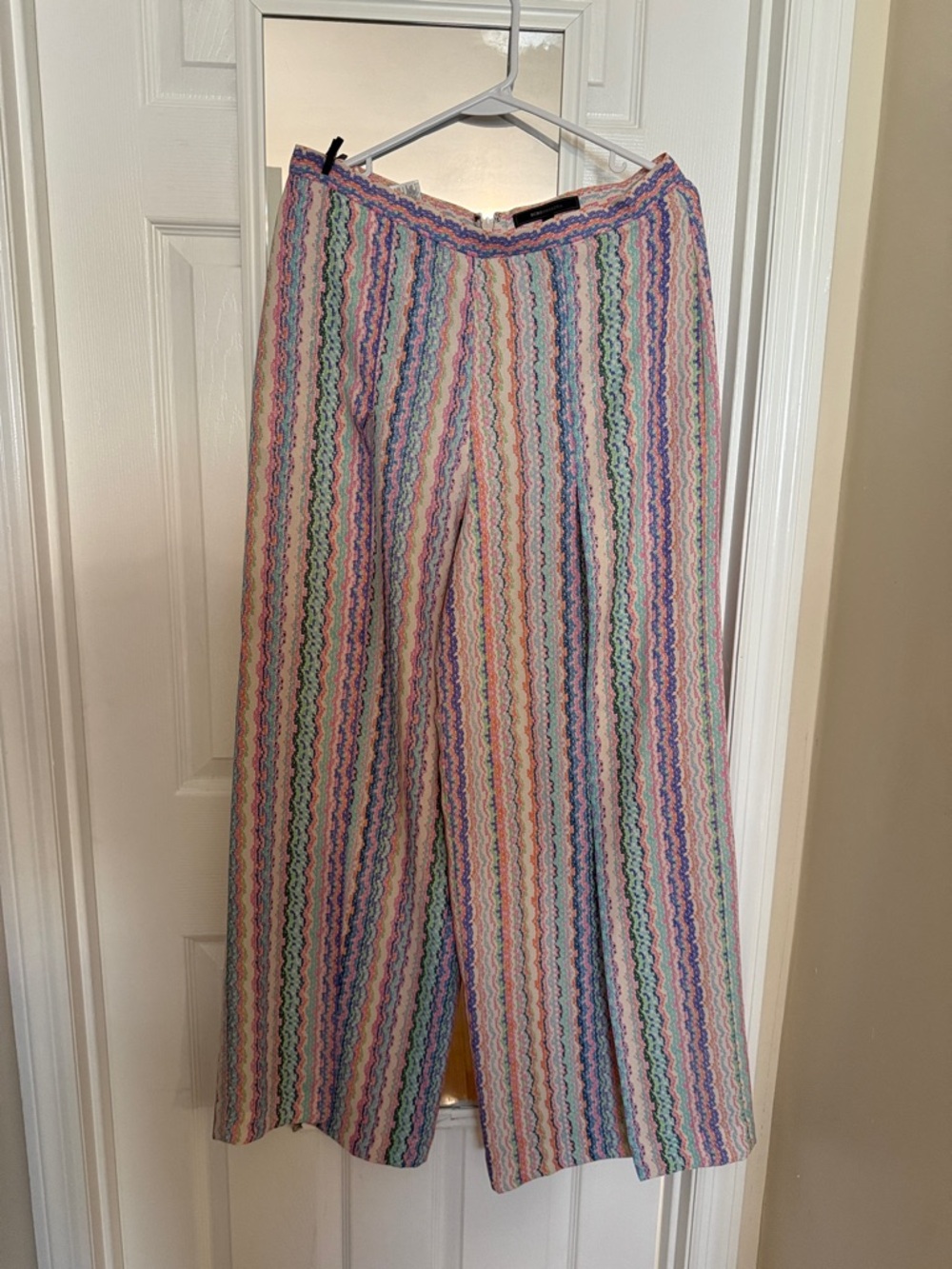 BCBGMaxAzria Pastel Multistripe Wide-Leg Knit Pants